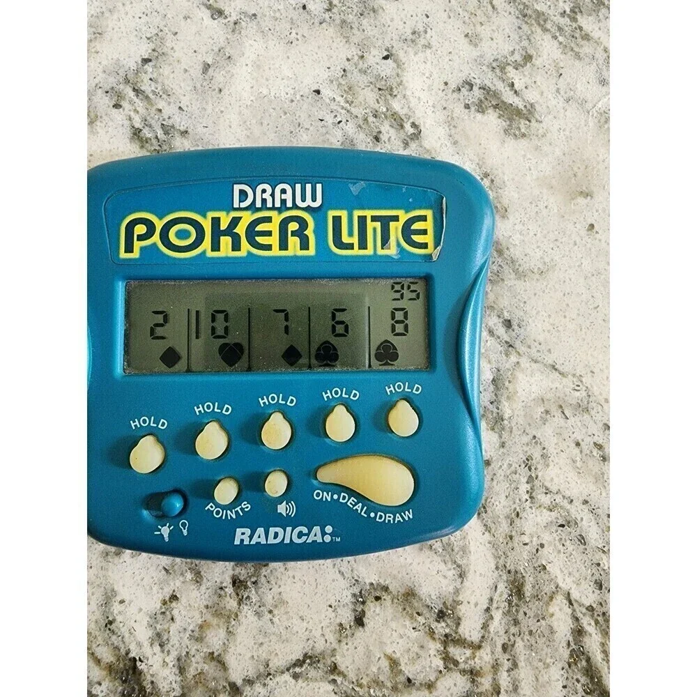 Radica Draw Poker Lite Royal Flush 3000 Handheld Game Model #1401 TESTED/Works
